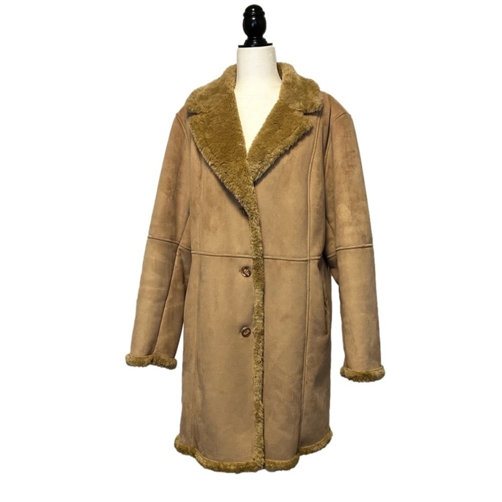 Ladies Penny Lane Faux Leather & Shearling Winter Coat